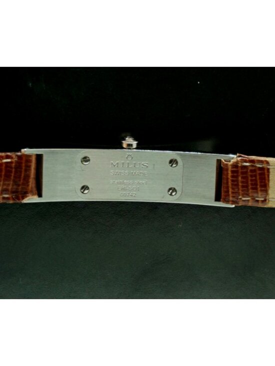 MILUS Eridana Diamond Watch 16 Diamonds 0.09ct Brown Leather – Swiss Luxury